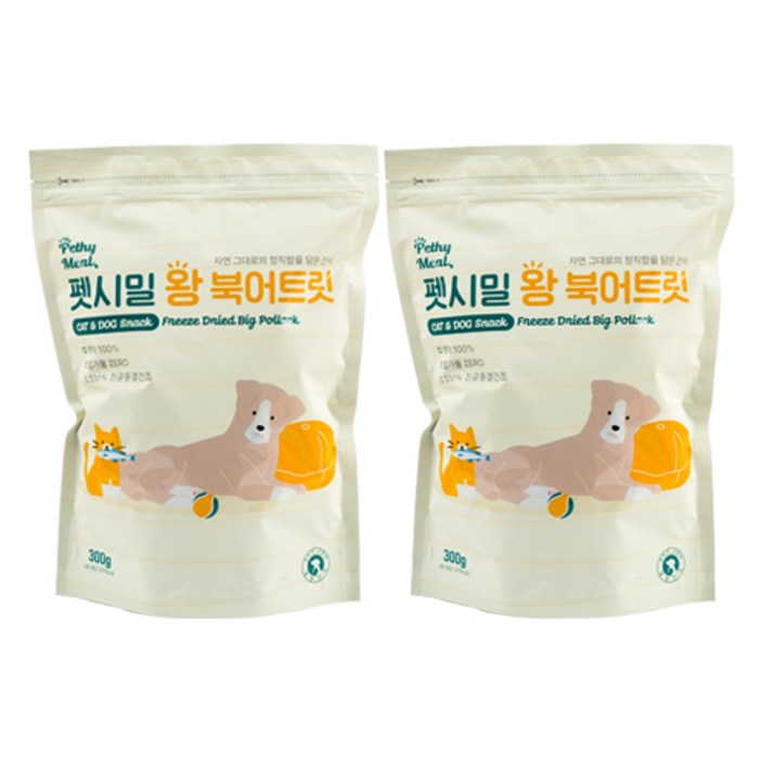 펫시밀 동결건조트릿 고양이 강아지 훈련용 동물병원입점 간식, 왕북어, 300g, 2개