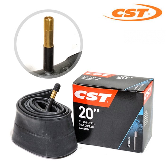 CST 20X2.2-2.5 전기자전거 튜브 슈레더밸브 48MM 롱밸브
