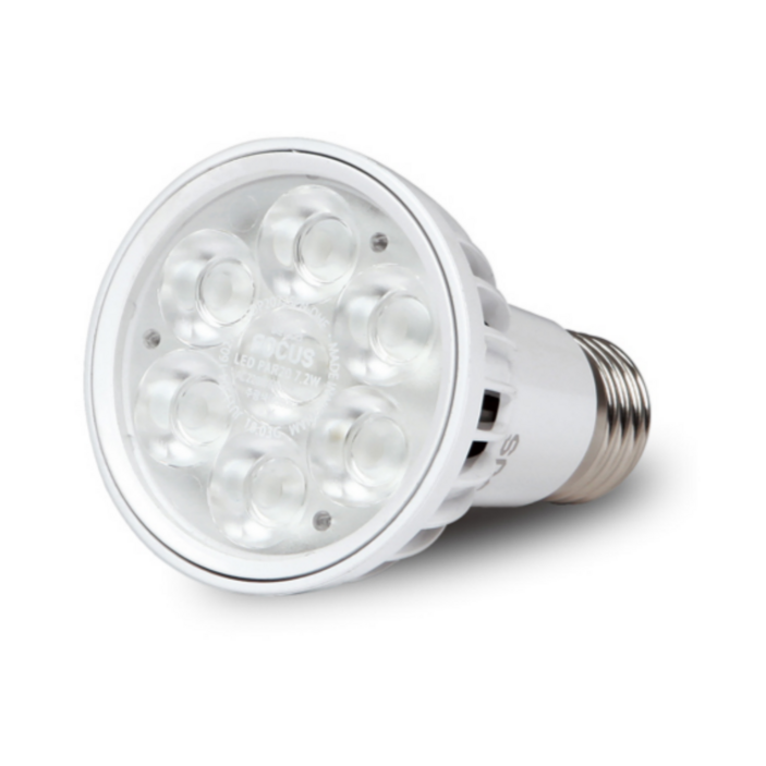 포커스 LED 파20 7.2W 집중형 카페 상가 레일조명 par20 E26 할로겐램프 원통 스포트, 1개, 주광색