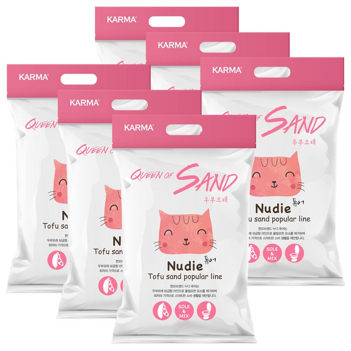 퀸오브샌드 누디 두부모래 오리지널 7L X 6개, 6개, 무향(퓨어)