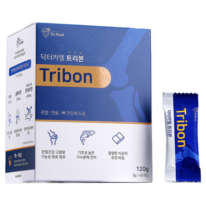 닥터카엘 트리본 강아지 관절 영양제 슬개골 고함량, 6개, 뼈/관절강화, 40정