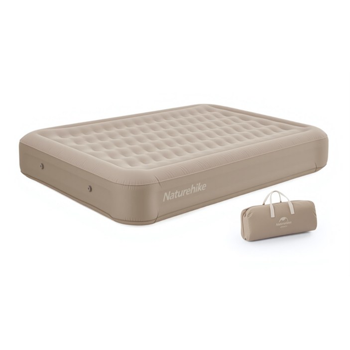 네이처하이크 캠핑 더블 에어매트 28cm매트리스 가방 포함 25년형, 베이지