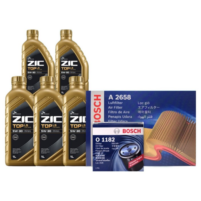 더 뉴 그랜저 하이브리드 (IG) 2.4 가솔린 엔진오일세트 SK 지크 탑 LS 5W30 (ZIC TOP LS)