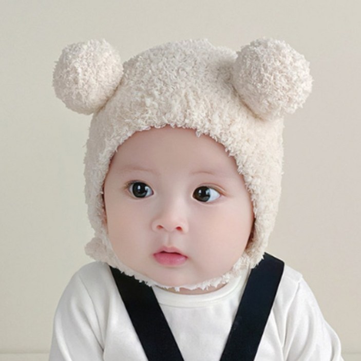투윤 폼폼 아기 니트 모자