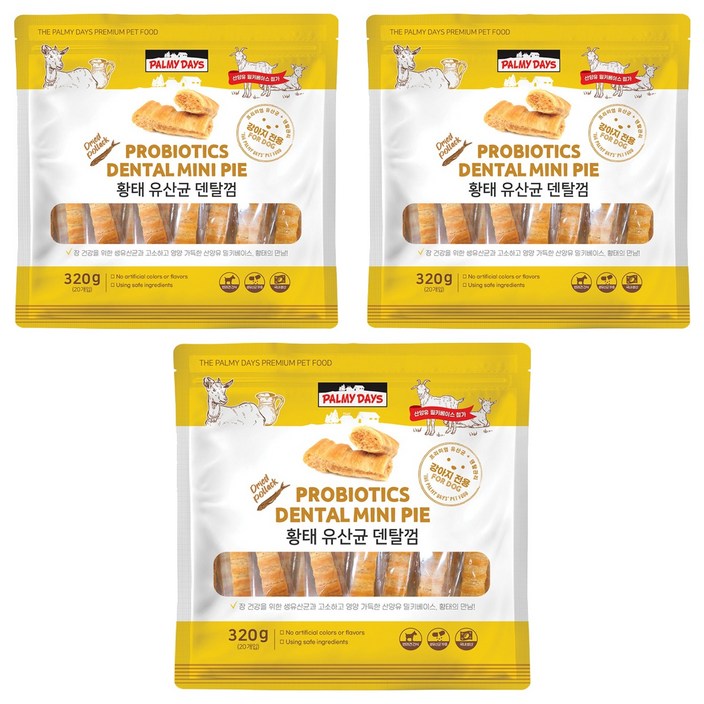 파미데이즈 강아지 밀키베이스 황태 유산균 덴탈껌, 황태맛, 320g, 3개