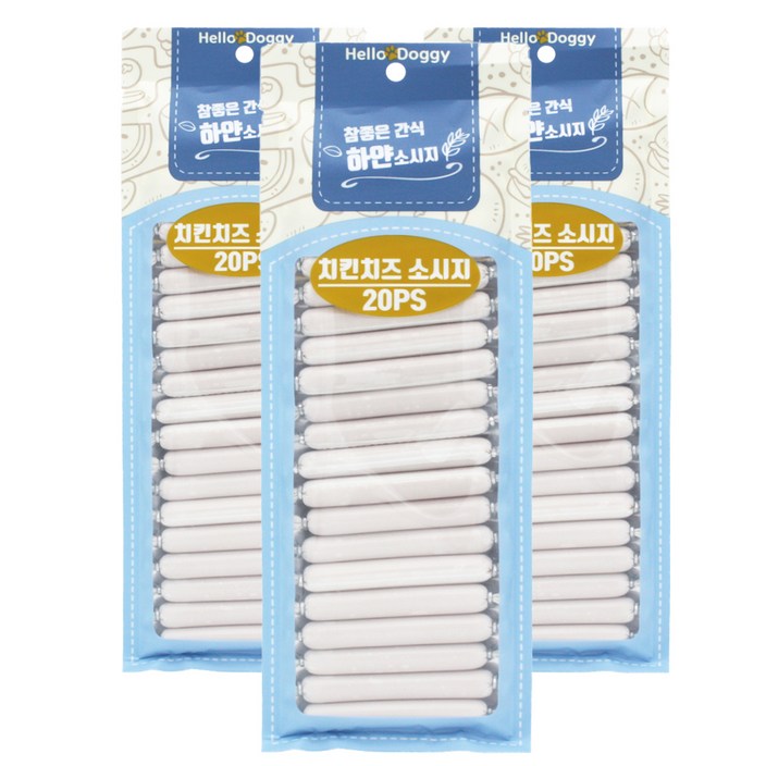 헬로도기 참좋은간식 강아지 하얀소시지 20p