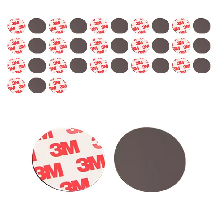 틴코 원형 고무자석 스티커 35 x 2 mm, 단일색상, 35개