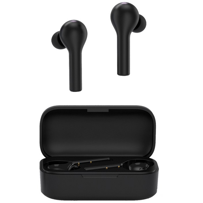 QCY T5 TWS 무선 블루투스 5.0 자동 페어링 이어폰, 블랙, 7시간, 노이즈캔슬링 포함, 방수가능