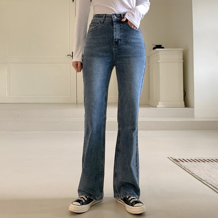 니썸 여성용 롱/숏/미들 기장 세인트 부츠컷 데님 팬츠