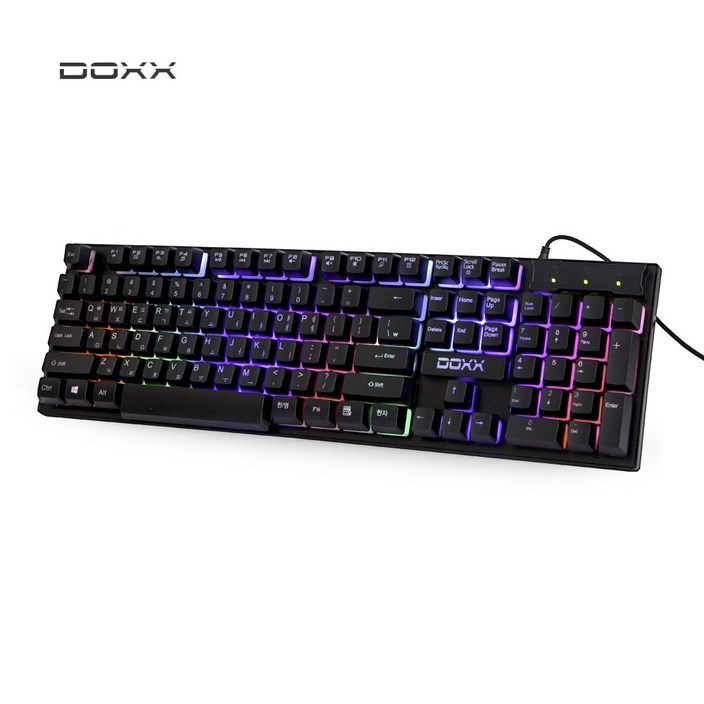 DOXX Bathin 게이밍 LED키보드 DXK1001 블랙, USB 유선키보드 DOXX Bathin 게이밍 LED키보드 DXK1001 블랙, USB 유선키보드
