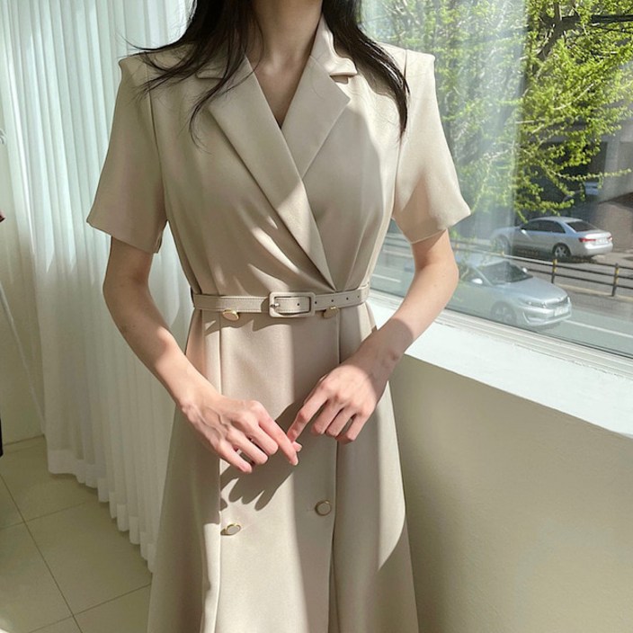 춘게엘 더블 정장 스타일 벨트 롱원피스 r072 춘게엘 더블 정장 스타일 벨트 롱원피스 r072