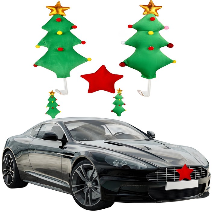 크리스마스 장식 자동차용 크리스마스 세트QCZS-, 그린, 1개