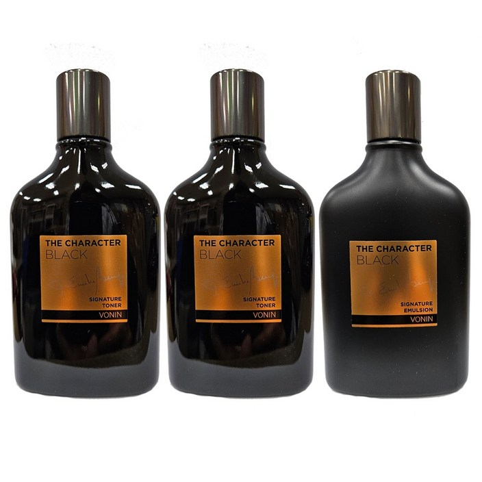 보닌 더캐릭터 블랙 시그니처 3종 (스킨2개+로션1개) 남성화장품