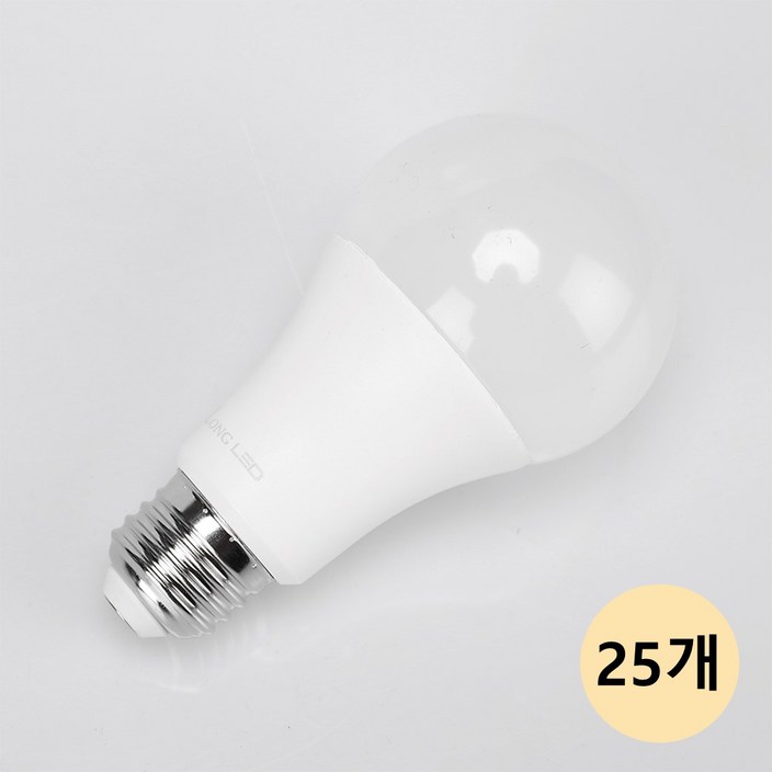 LONG 전구 LED 12W 주백색(아이보리색빛,4000K) e26, 25개
