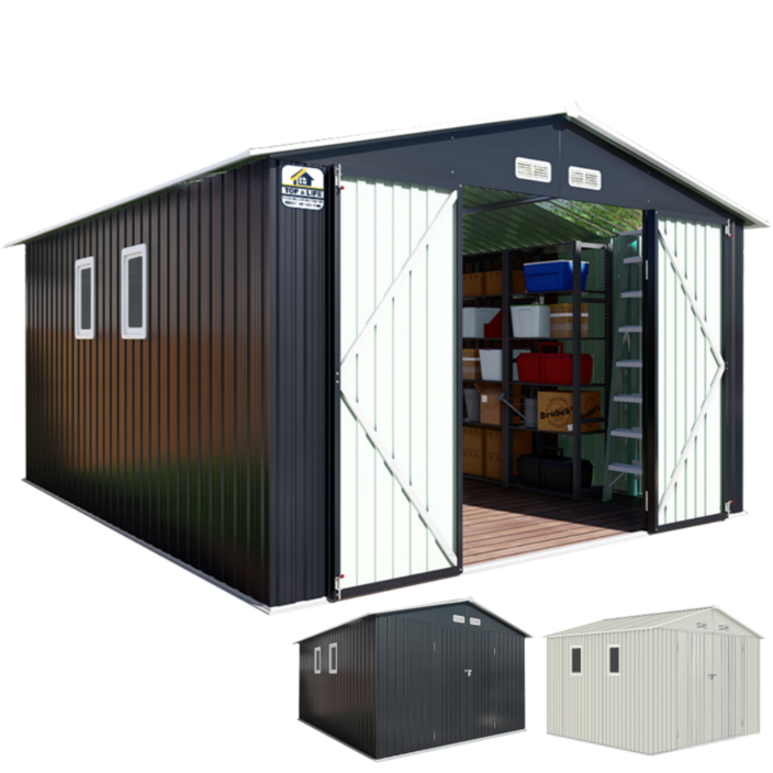 [탑앤라이프] 그랜드-3XL 차콜그레이 조립식창고 야외창고 농막 전원주택 간이 이동식 썬루프 특대형