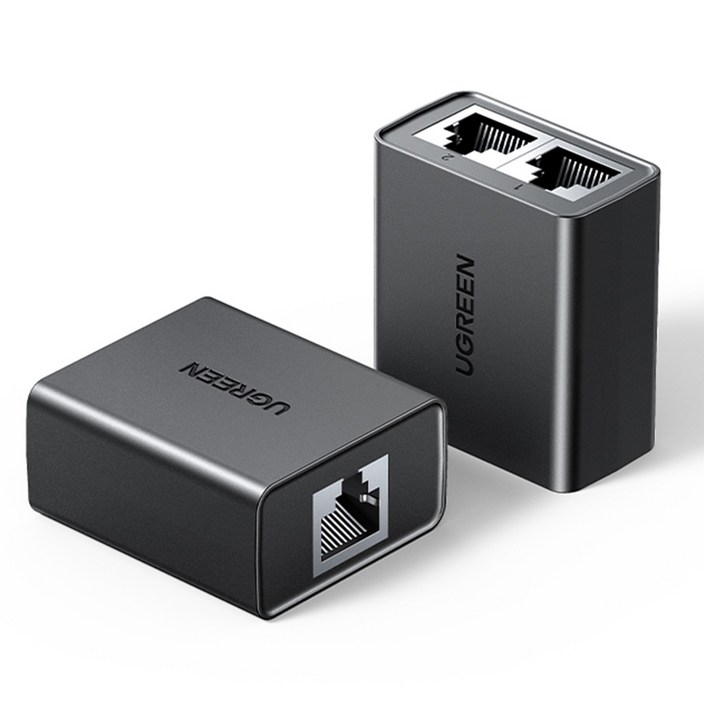유그린 RJ45 랜 연장 커플러 이중 분배기 커넥터 2개, CM210, 블랙, 2개 유그린 RJ45 랜 연장 커플러 이중 분배기 커넥터 2개, CM210, 블랙, 2개