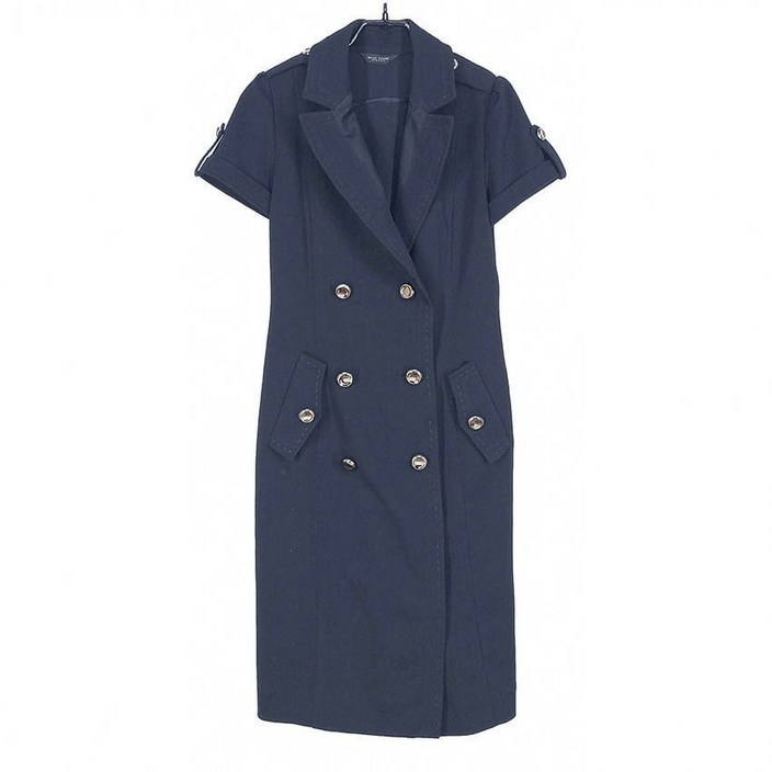 빈티지다온 모조에스핀 여 춘추 자켓형 반팔원피스 다크네이비