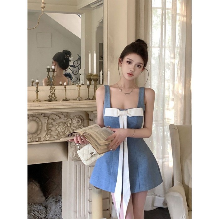 COSYEVNO 여성 리본 포인트 플레어 미니 원피스 CLXlydq40