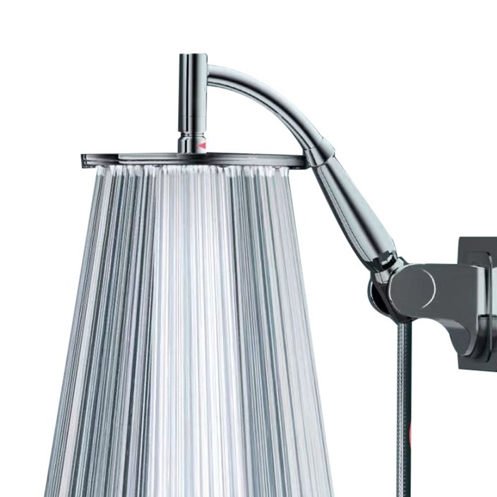 Farry 해바라기 샤워기헤드 고압 수압상승 필터 + 물때방지샤워호스1.5m, 워터젯샤워기+샤워기 홀더