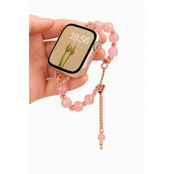 호환 애플워치 진주 메탈 스트랩, 골드핑크