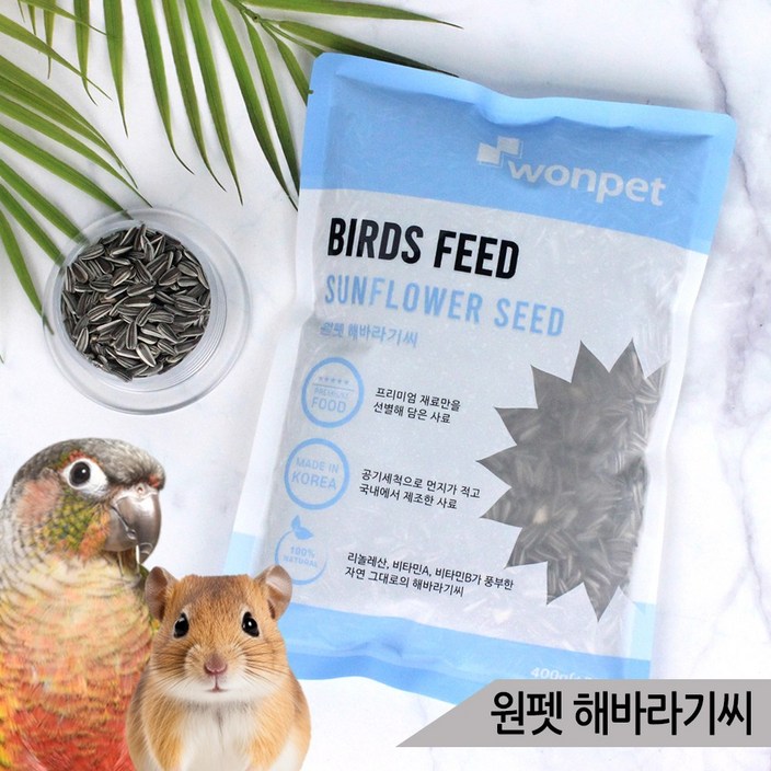 원펫 해바라기씨 400g 앵무새 햄스터 소동물 영양간식, 1개, 400g