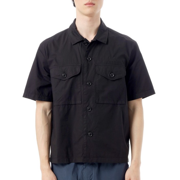 공식정품 CP컴퍼니 반팔티 CP COMPANY 25SS Popeline Short Sleeve Overshirt (18CMSH236A 005328G 999) (포플린 숏 슬리브