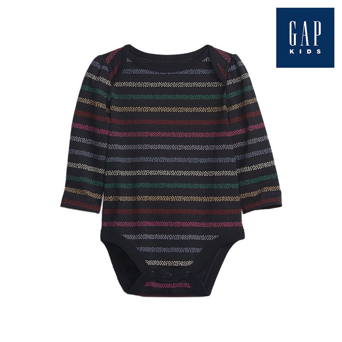 [갭키즈] 하트 스트라이프 롱 슬리브 바디수트(771564-02-9_DNY)