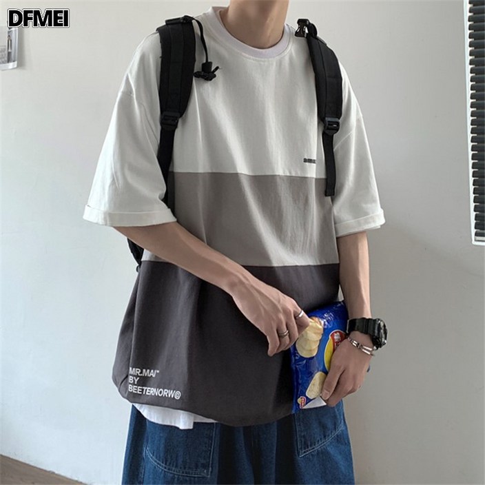 DFMEI 패치 반팔 남 루즈핏