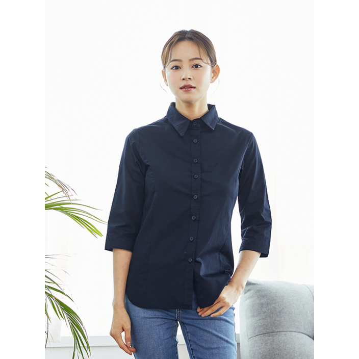 유니스토어 여성 7부 면혼방 블라우스 3 color 유니스토어 여성 7부 면혼방 블라우스 3 color