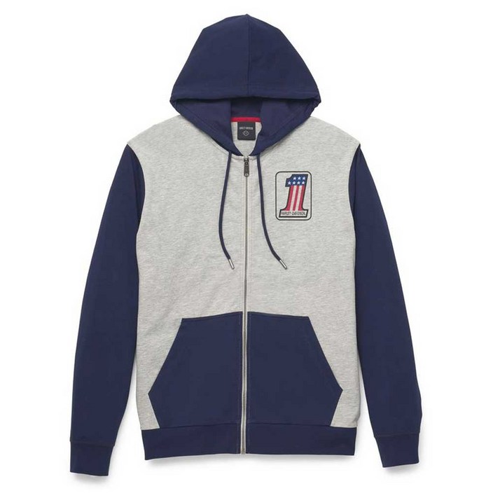 할리데이비슨 남성 1 RWB 로고 집업 Colorblocked 후드 9649922VM