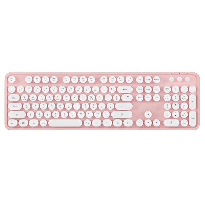 엑토 레트로 무선 일반형 키보드, 핑크, KBD48 엑토 레트로 무선 일반형 키보드, 핑크, KBD48