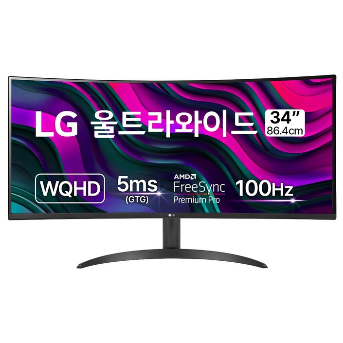 LG전자 WQHD 울트라와이드 모니터 방문설치, 86.4cm, 34WR50QK
