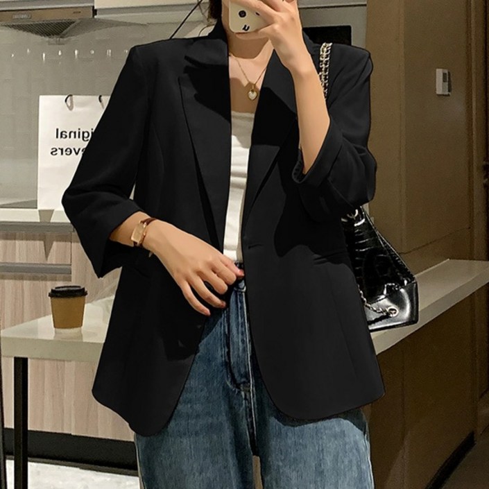 포플러앤씨 여성용 케일 7부 소매 빅사이즈 정장 자켓 P25FJK071713