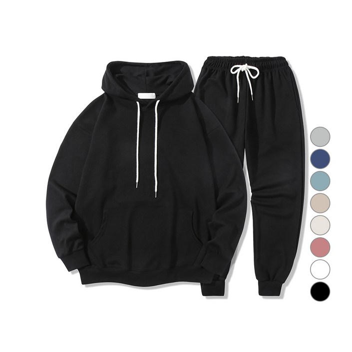 일루소 남녀공용 특양면 후드티 조거 상하의 세트