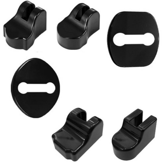 지티글로벌 아트로마 도어 스트라이커 커버 2p & 체커 커버 3p 세트, 블랙, 레이