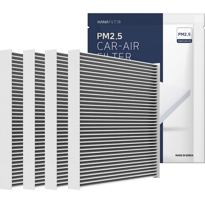 하나필터 PM2.5 차단 자동차 에어컨 필터, HF12, 4개