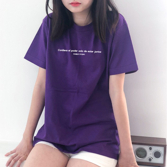 험블스튜디오 17수 레터링 통기성 반팔 티셔츠