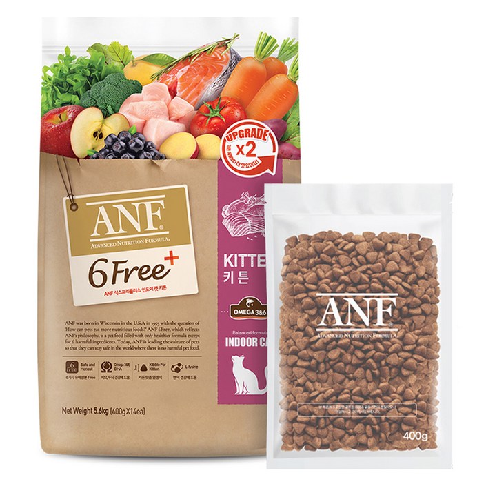 ANF 키튼용 식스프리플러스 인도어 고양이 건식사료 14p, 닭, 5.6kg, 1개