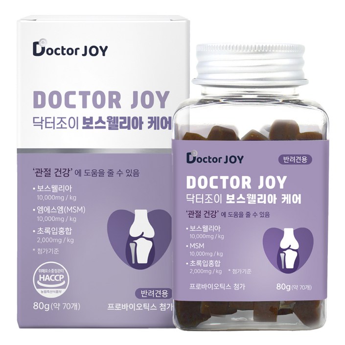 닥터조이 강아지 케어 영양제, 70정, 뼈/관절강화, 1개