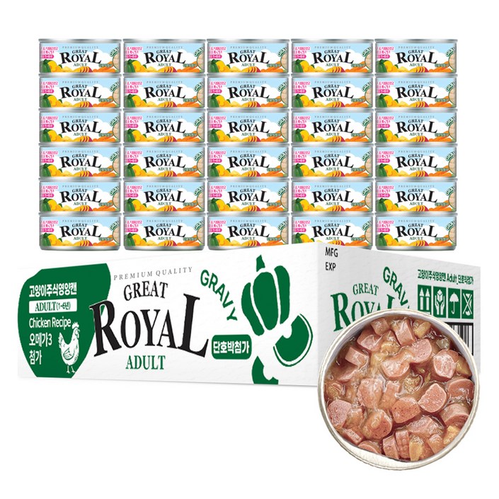 펫스토리로얄 어덜트 고양이 그레이트 그레이비 주식캔, 닭호박, 60g, 30개