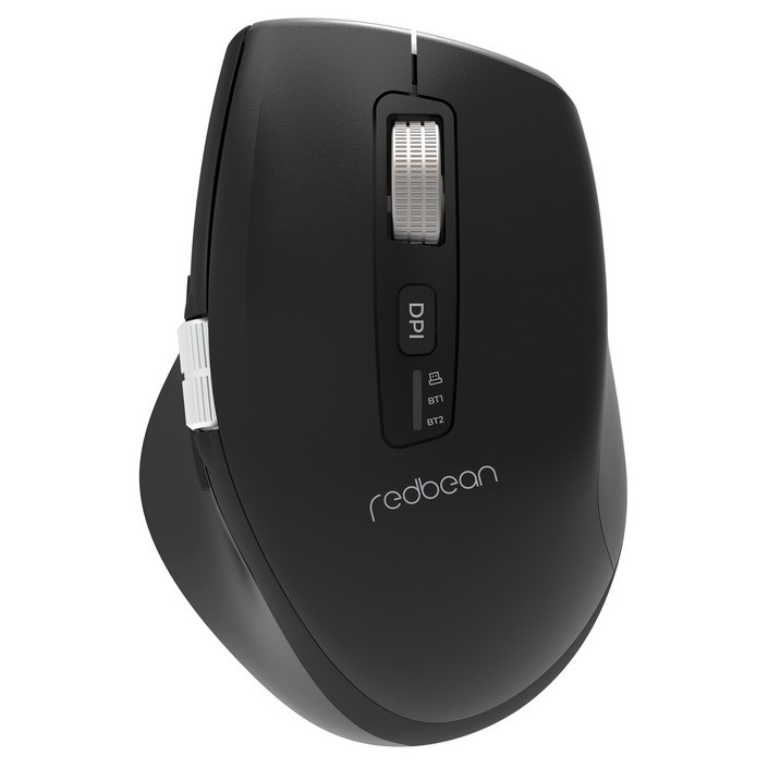 레드빈 퀀텀 무한 휠 스크롤 블루투스 C타입 충전식 무소음 세미 버티컬 무선마우스, 퍼펙트블랙, A59R-BK