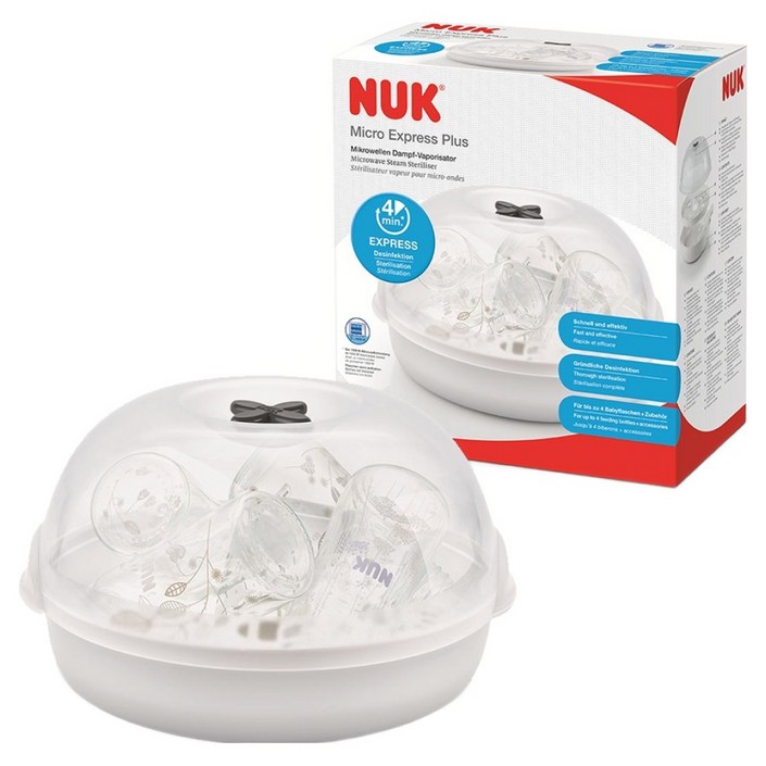 누크 전자레인지용 스팀 젖병 소독기 10256444, 화이트, 10256444