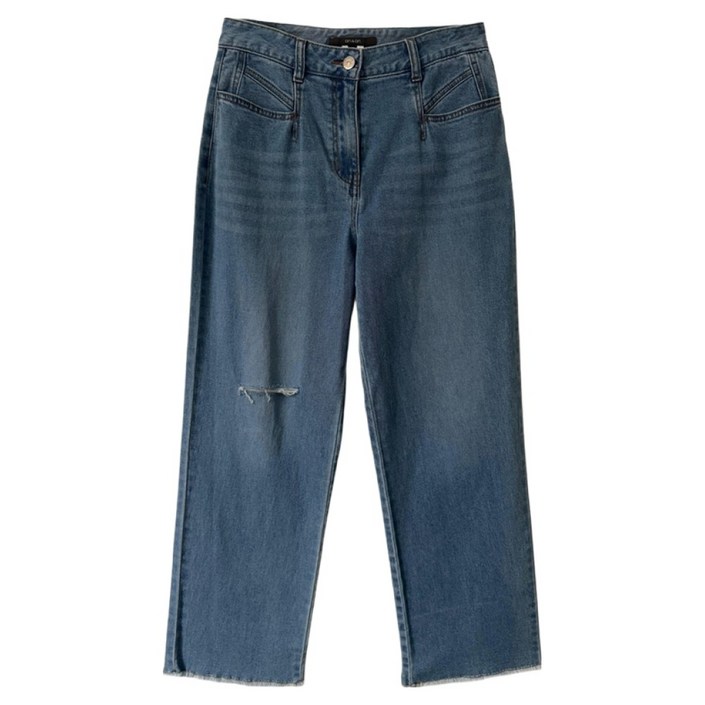 온앤온 여성용 디스트로이 포켓절개라인 데님 팬츠