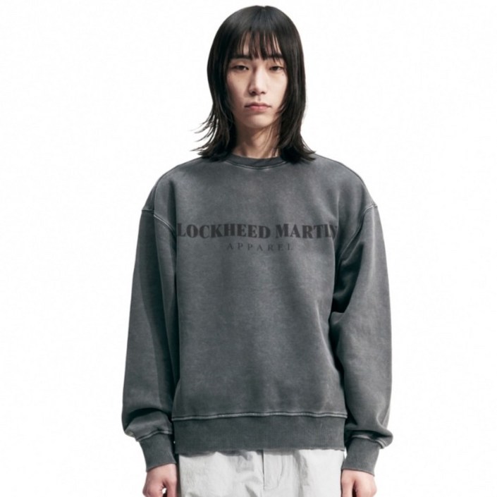 록히드마틴 남녀공용 LM LOGO 가먼트 다이드 맨투맨 L21UTL002