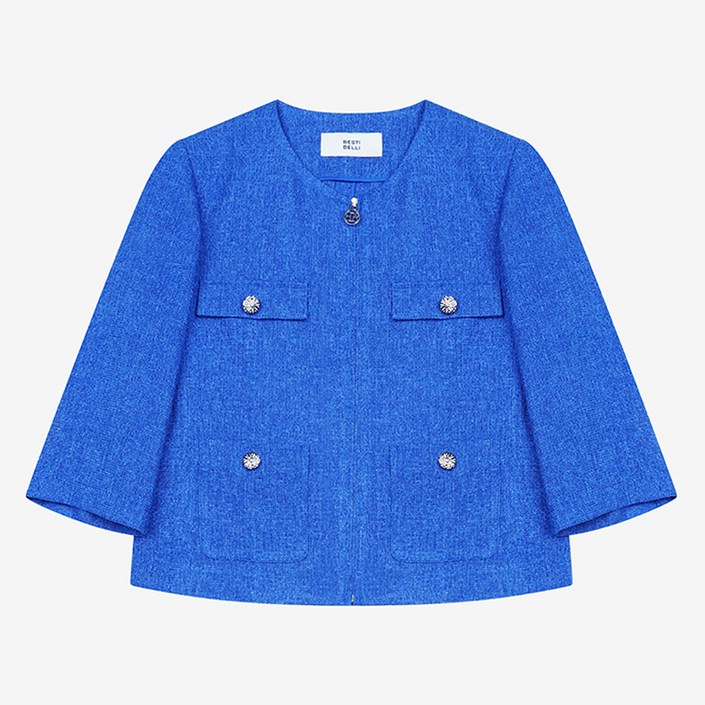 베스띠벨리 여성용 트위드 집업 자켓 BKJAE1139