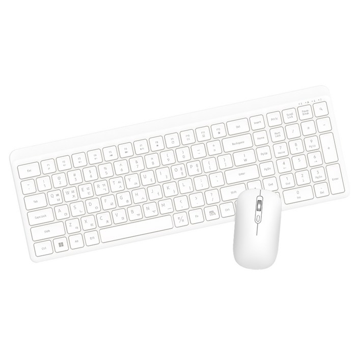 에이투 저소음 무선 키보드 마우스 세트, WHITE, KM385, 일반형