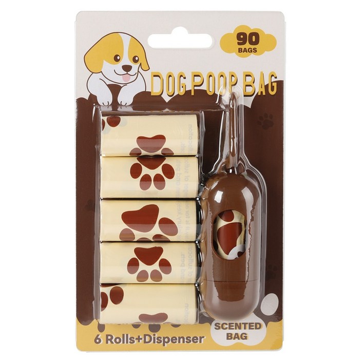 그린허그 밀크향 배변봉투 90p  디스펜서 세트, 아이보리, 1세트