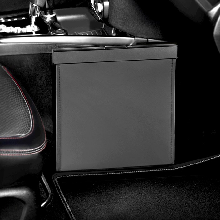 아이몰 2세대 차량용 앞 뒷좌석 공용 쓰레기통  봉투 12p  부착형 고리 2p 세트, 모노블랙, 1세트