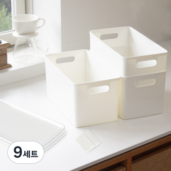 아임홈리빙 지니 팬트리 수납 리빙 정리함 2호 깔끔세트 화이트, 화이트, 9세트 아임홈리빙 지니 팬트리 수납 리빙 정리함 2호 깔끔세트 화이트, 화이트, 9세트