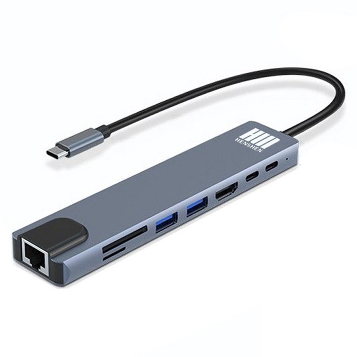 헨센 C타입 멀티 허브 8in1 USB HDMI 포트 젠더 헨센 C타입 멀티 허브 8in1 USB HDMI 포트 젠더